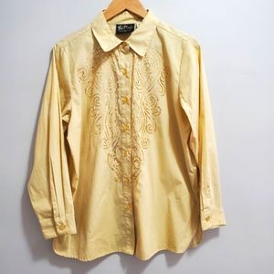 Bob Mackie Wearable Art Button Down Sequin Western Rodeo Shirt Size Medium